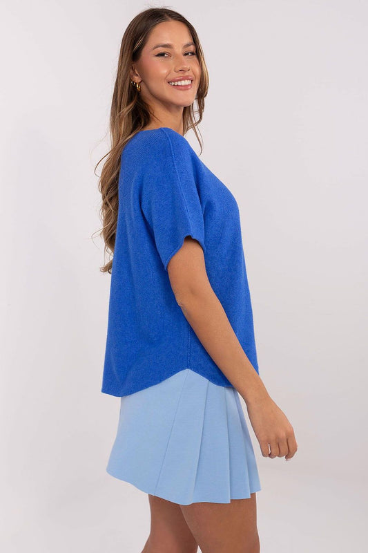 Megztinis trumpomis rankovėmis model 209987 Italy Moda